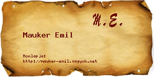 Mauker Emil névjegykártya